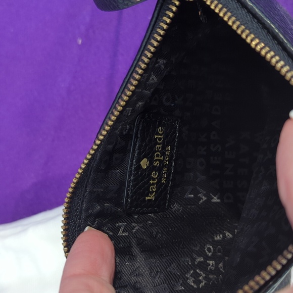 Kate Spade Bundle. Black Handbag, Black Wristlet, Unbranded Twilly & Dustbag EUC - Picture 11 of 12